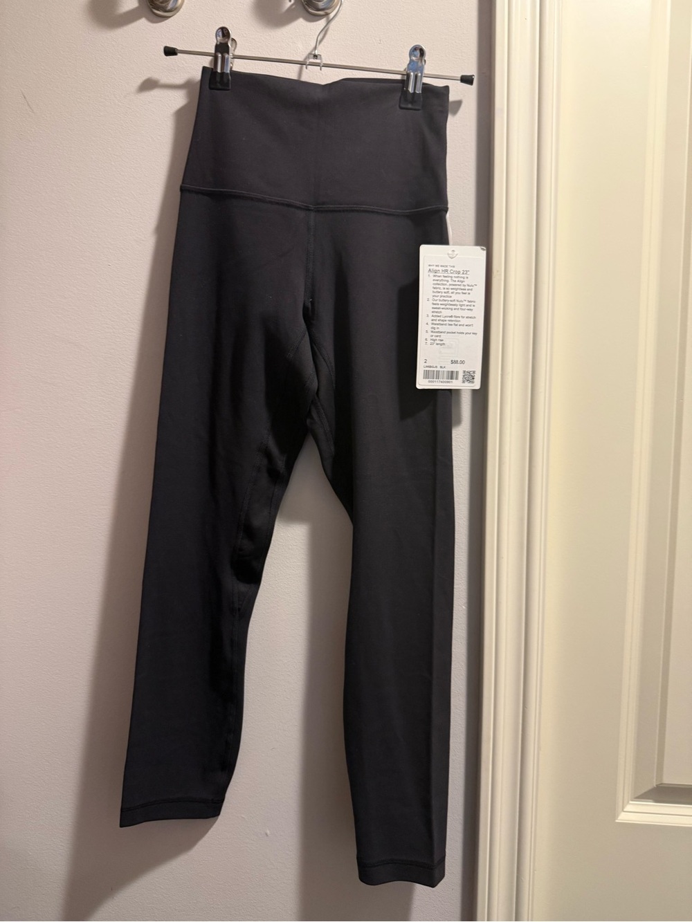 Lululemon Align High Rise Crop 23" Black Size 2 NWT